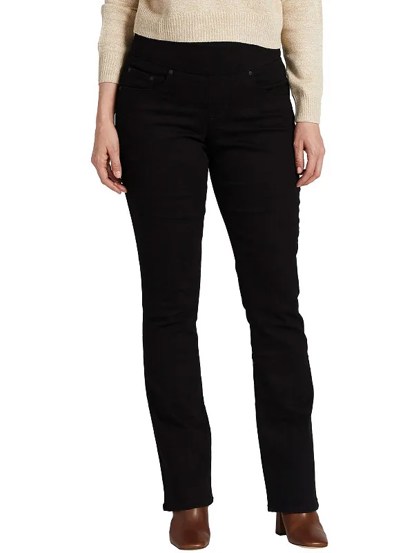 jade pop pants -Petites Paley Womens Mid-Rise Pull On Bootcut Jeans