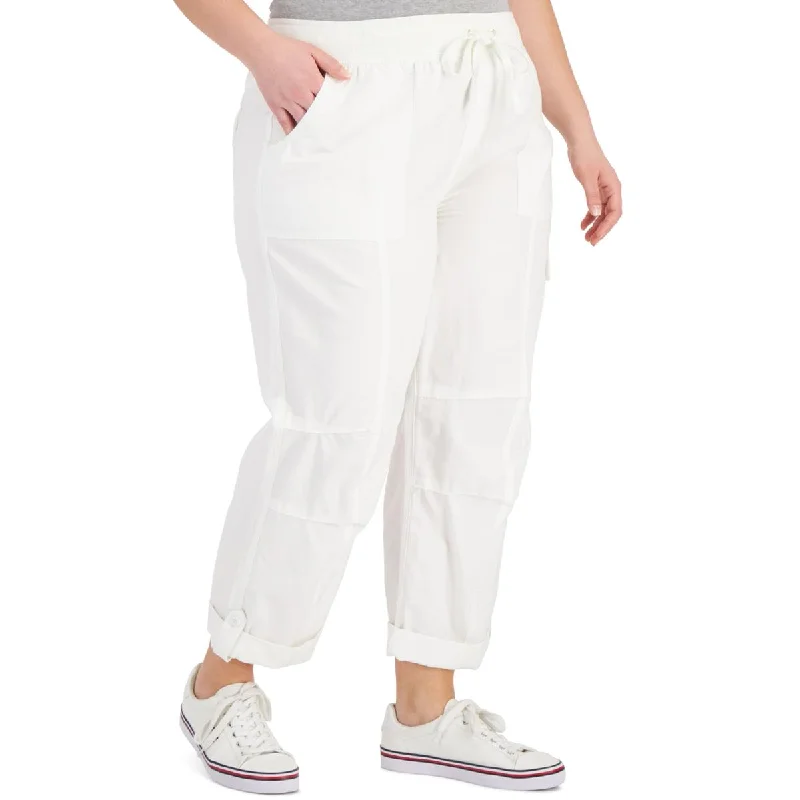 vivid stripe pants -Plus Alton Womens High Rise Knit Cargo Pants