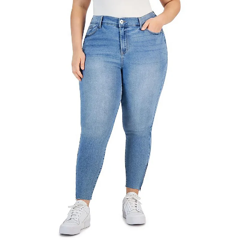 open stretch pants -Plus The Spice Womens High Rise Ankle Skinny Jeans