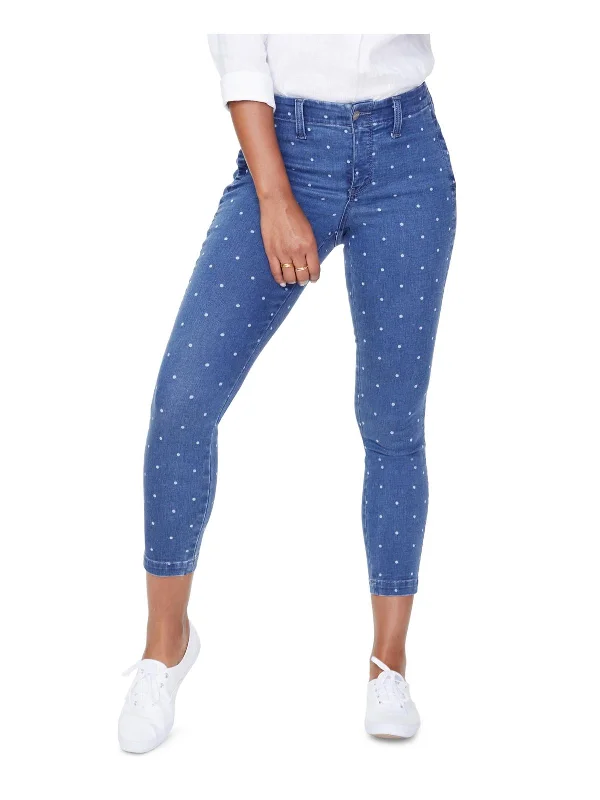 bold glow pants -Plus Womens Ankle Polka Dot Skinny Jeans