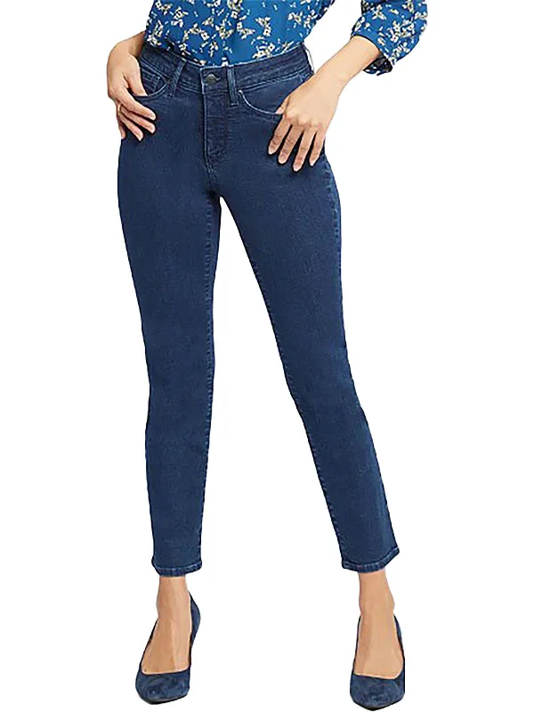 long flash pants -Shieri Womens Denim Medium Wash Slim Jeans