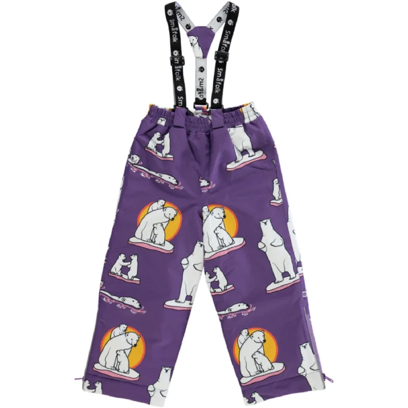 maternity pop pants -Småfolk Purple Heart Snow Pants With Polar Bears