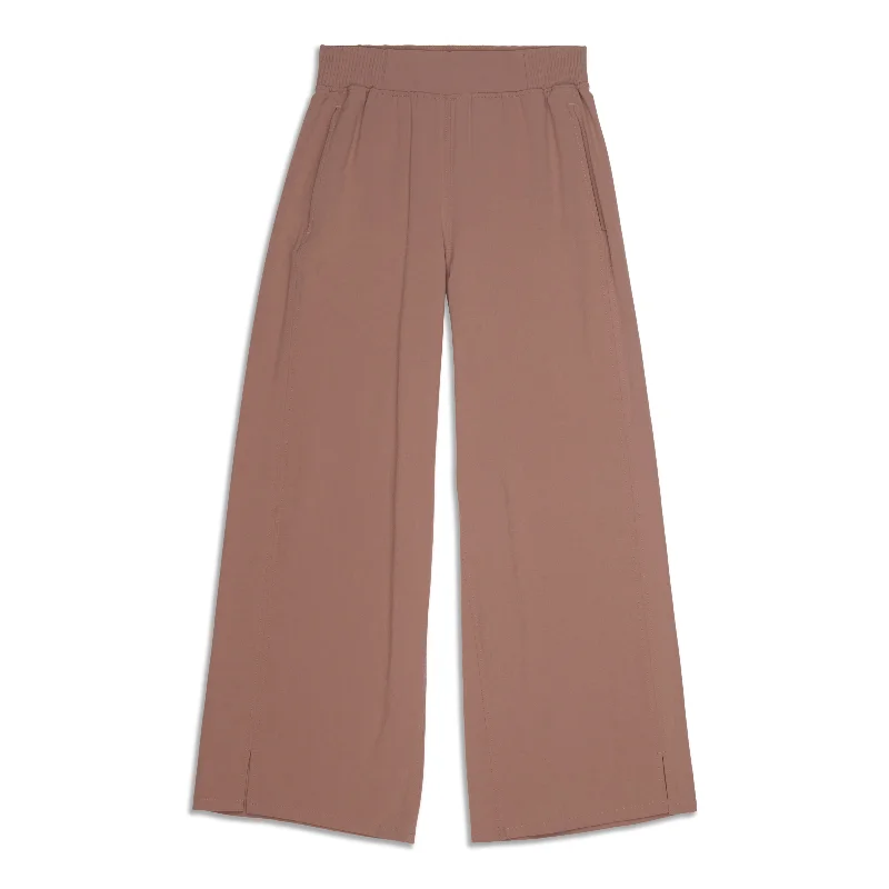 cotton flex pants -Stretch Woven Wide-Leg High-Rise Pant - Resale