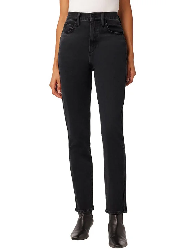 claret fitted pants -The Raine Womens High Rise Ankle Straight Leg Jeans