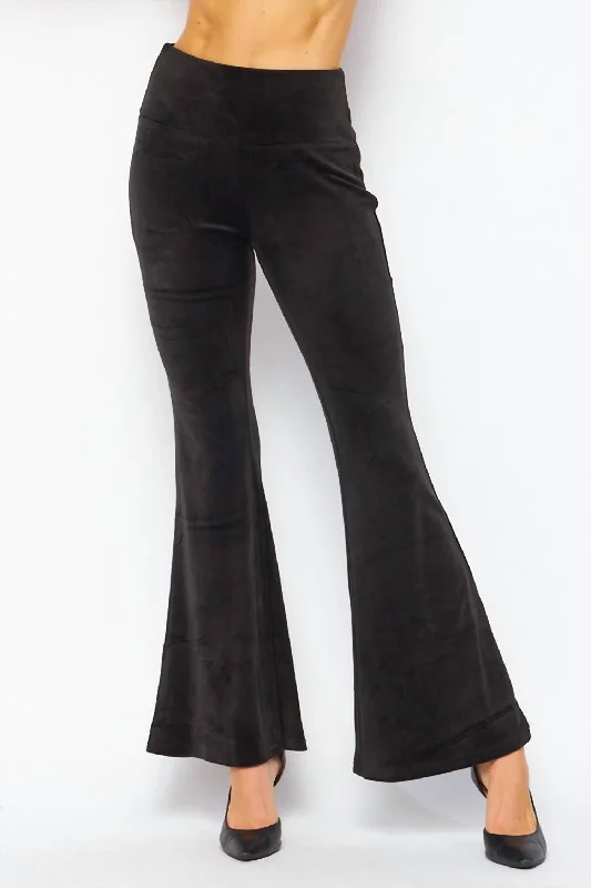 subtle glow pants -Velvet Flare Yoga Pants In Black