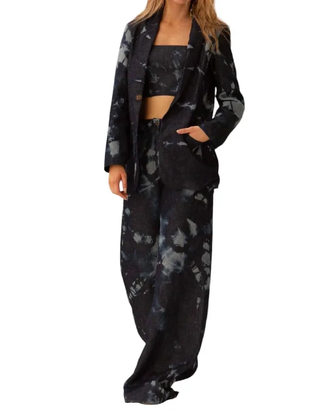 gunmetal pants -Wave Wide Leg Pants In Demon Tie-Dye