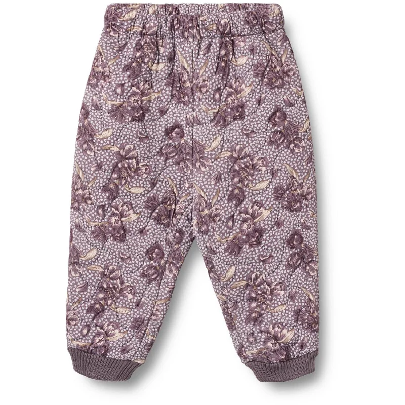 wave edge pants -Wheat Lilac Tulips Thermo Pants Alex