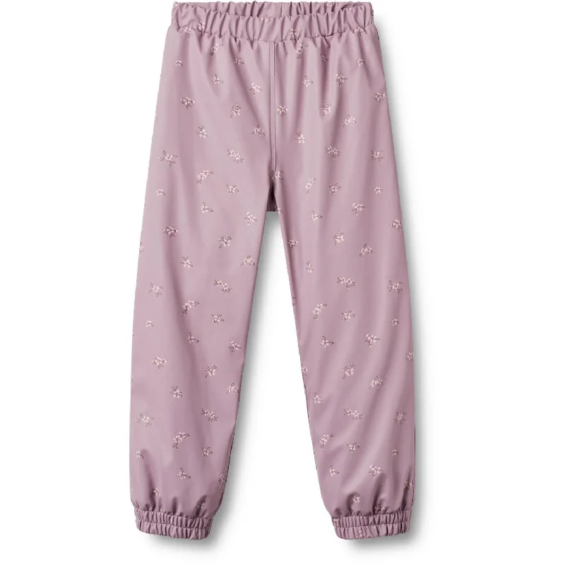 seed flex pants -Wheat Soft Lilac Flowers Thermo Rain Pants Um