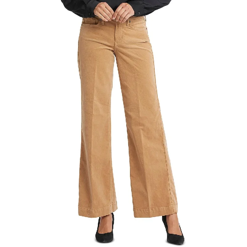 sustainable denim pants -Womens Corduroy Wide Leg Wide Leg Pants