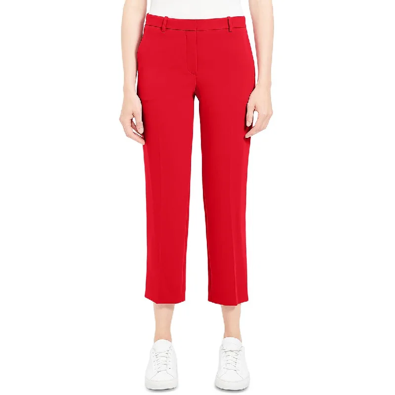 mid flex pants -Womens Crepe Tailored Trouser Pants