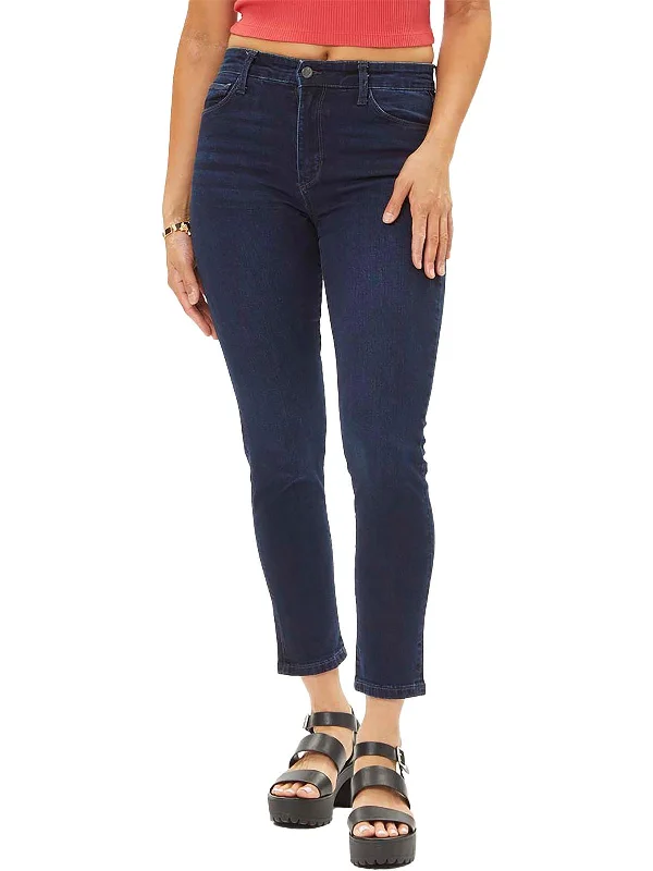 puff stripe pants -Womens Dark Wash Ankle Skinny Jeans