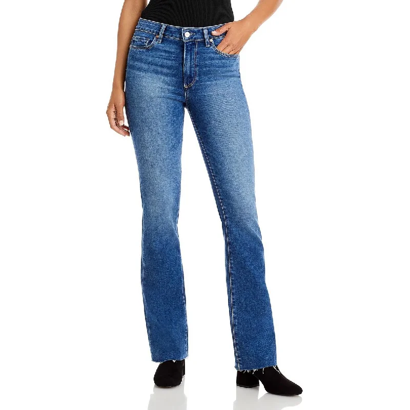 cream soft pants -Womens Denim Released-Hem Bootcut Jeans