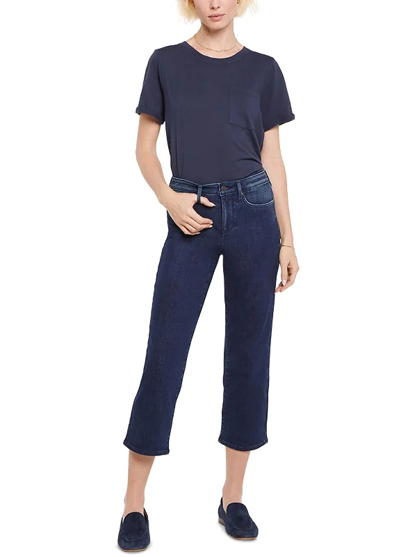 long flash pants -Womens Denim Slimming Cropped Jeans