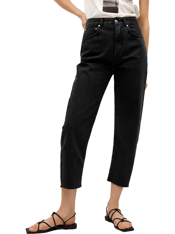 thick wash pants -Womens High Rise Cropped Ankle Jeans