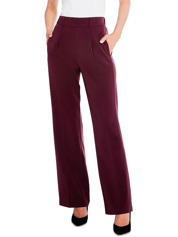 walnut flex pants -Womens High Rise Dressy Wide Leg Pants