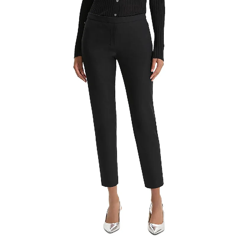 high cut pants -Womens High Rise Solid Ankle Pants