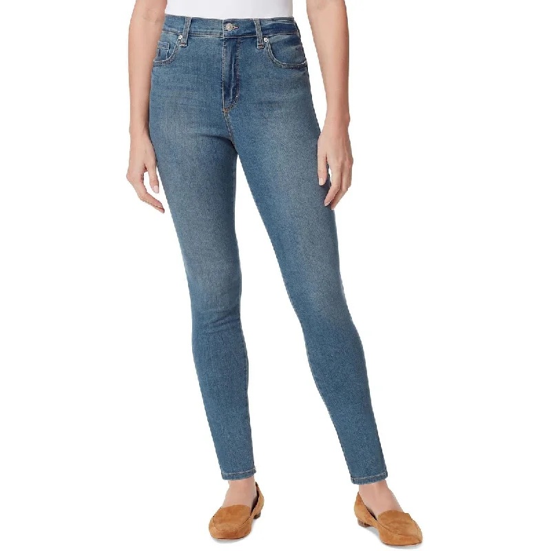 navy ripple pants -Womens High Rise Stretch Skinny Jeans