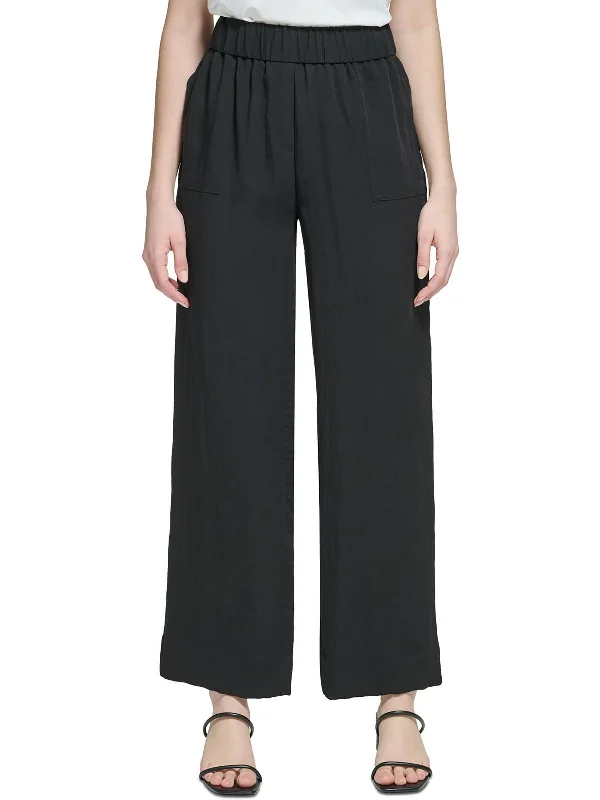 tonal stripe pants -Womens High Rise Stretch Wide Leg Pants