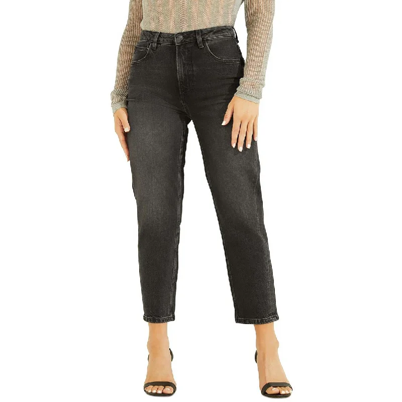 olive flex pants -Womens High Rise Tapered Mom Jeans