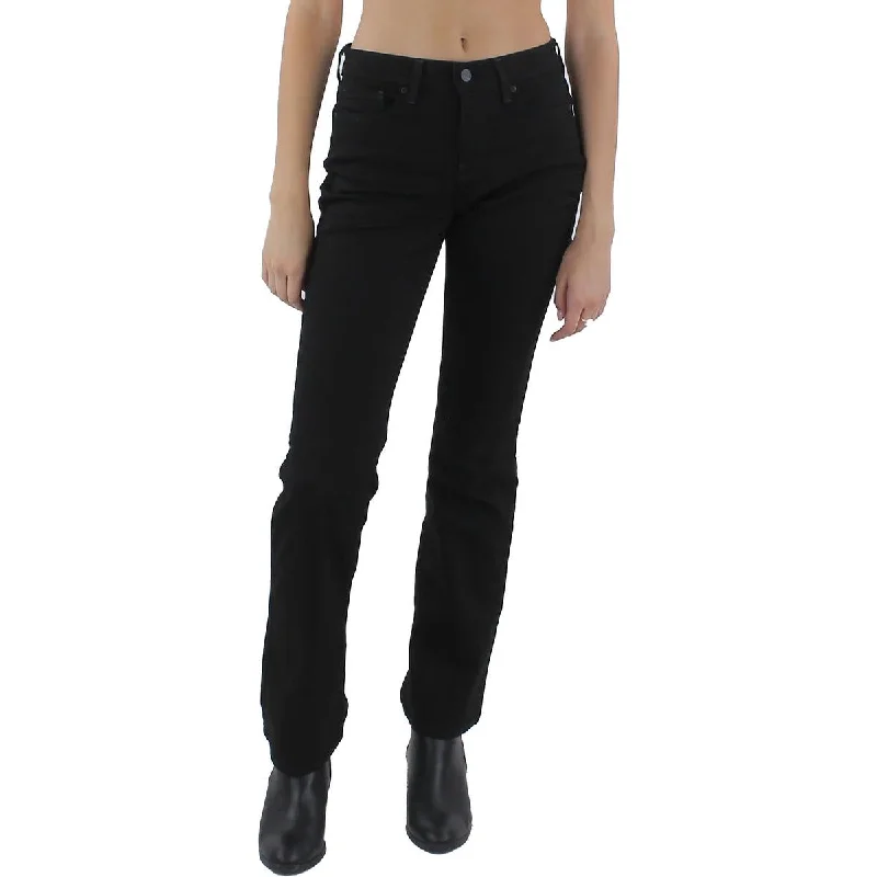 form fitted pants -Womens Mid Rise Stretch Bootcut Jeans