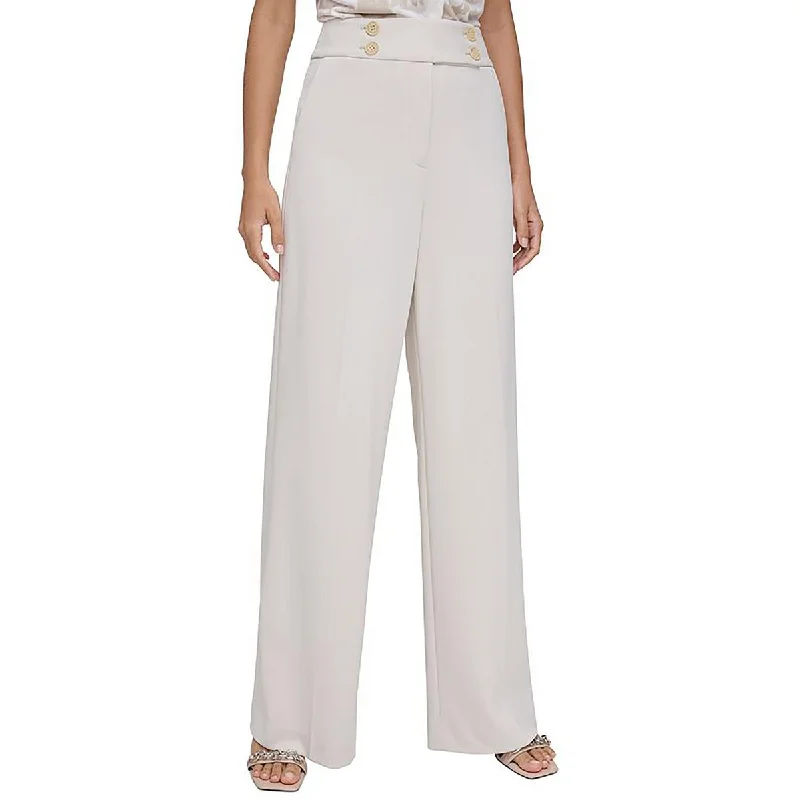 team slim pants -Womens Pocketed High Rise Wide Leg Pants